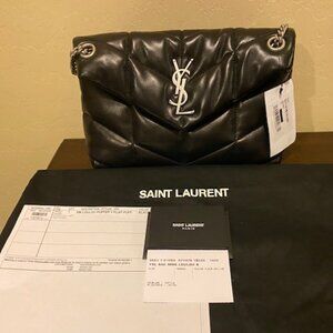 Saint Laurent Loulou Puffer In Lambskin Small Black
